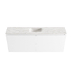 MONDIAZ TURE-DLUX Meuble toilette - 120cm - Talc - EDEN - vasque Ostra - position centrale - sans trou de robinet SW1104679