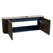 Mondiaz JOYA-DLUX Meuble de salle de bains 123.2cm - arrondis gauche et droite couleur Shadow - Vasque FAYE position Milieu Sans trou de robinet couleur Saba SW1425178