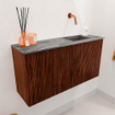 Mondiaz JOYA-DLUX 80cm toiletmeubel - kleur Ruby - Wastafel FAYE positie Rechts Zonder kraangat kleur Sombra. SW1425672