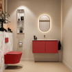 MONDIAZ TURE-DLUX Meuble toilette - 100cm - Fire - EDEN - vasque Glace - position centrale - sans trou de robinet SW1103262