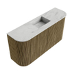 Mondiaz JOYA-DLUX 83.2cm toiletmeubel - ronding links en rechts kleur Dusk - Wastafel FAYE positie Midden 1 kraangat kleur Opalo. SW1423381