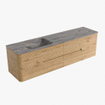 Mondiaz CIRO-DLUX Badkamermeubelset - 180x45x50cm - Solid surface wastafel Sombra - 1 wasbak Links - zonder kraangaten - 4 lades - Oak SW1531295