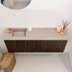 Mondiaz JOYA-DLUX 100cm meuble de toilette - couleur Walnut - Vasque FAYE position Gauche 1 trou de robinet couleur Saba. SW1424677
