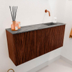 Mondiaz JOYA-DLUX 90cm toiletmeubel - kleur Ruby - Wastafel FAYE positie Rechts Zonder kraangat kleur Sombra. SW1425671