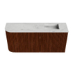 Mondiaz JOYA-DLUX Meuble de salle de bains 91,6cm - arrondi gauche couleur Ruby - Vasque FAYE position Droite 1 trou de robinet couleur Opalo. SW1423733