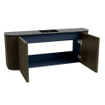 Mondiaz JOYA-DLUX 103.2cm toiletmeubel - ronding links en rechts kleur Shadow - Wastafel FAYE positie Midden Zonder kraangat kleur Lava. SW1422893