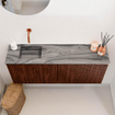 Mondiaz JOYA-DLUX 100cm toiletmeubel - kleur Ruby - Wastafel FAYE positie Links Zonder kraangat kleur Sombra. SW1425687