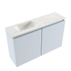 MONDIAZ TURE-DLUX Meuble WC 80cm Clay. Lavabo EDEN Ostra position gauche. Avec 1 trou de robinet. SW1104748