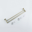 Fortifura Calvi Handdoekhouder - dubbel - rond - Geborsteld Messing PVD (Goud) TWEEDEKANS OUT13330