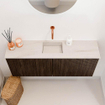 Mondiaz JOYA-DLUX 100cm meuble de toilette - couleur Walnut - Vasque FAYE position Milieu Sans trou de robinet couleur Meli. SW1424418