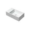 INK Contra lave-mains - 40x22x10cm - vasque droite - 0 trous de robinetterie - polystone blanc mat SW352232