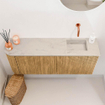 Mondiaz JOYA-DLUX 101.6cm meuble de toilette - arrondi gauche couleur Chêne - Vasque FAYE position Droite Sans trou de robinet couleur Opalo. SW1422142