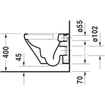 Duravit Durastyle WC suspendu 370x355x480mm cuvette profonde sans bride blanc SW104234