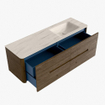 Mondiaz CIRO-DLUX Badkamermeubelset - 150x45x50cm - Solid surface wastafel Meli - 1 wasbak Rechts - 1 kraangat - 4 lades - Dusk SW1533167