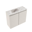 MONDIAZ TURE-DLUX Meuble de toilettes 60 cm Linen. EDEN lavabo Glace position gauche. Avec 1 trou de robinet. SW1103320