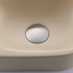 QeramiQ Fuente Ensemble lave-mains - 40x21.5x12cm - gauche - lisse - semi-rond - 1 trou de robinet - céramique - robinet de lave-mains inox brossé - bonde - siphon abaissé - beige SW1232815