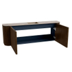 Mondiaz JOYA-DLUX 123.2cm toiletmeubel - ronding links en rechts kleur Walnut - Wastafel FAYE positie Midden 1 kraangat kleur Arena. SW1424372