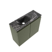 MONDIAZ TURE-DLUX Meuble toilette - 60cm - Army - EDEN - vasque Lava - position gauche - sans trou de robinet SW1103685
