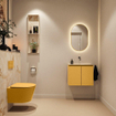 MONDIAZ TURE-DLUX Meuble toilette - 60cm - Ocher - EDEN - vasque Frappe - position centrale - sans trou de robinet SW1102905