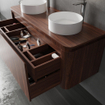 Royal Plaza Terra Ensemble meuble de salle de bains - 120x46.2x46cm - plan de toilette - 2 tiroirs - châtaigne (noyer) SW1441234