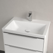 Villeroy & Boch Subway 3.0 lavabo-vasque à poser sur meuble - 65x47x16.5cm - Rectangulaire 1 trou de robinet sans trou de trop-plein Blanc Alpin brillant Céramique SW702148