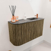 Mondiaz JOYA-DLUX Meuble de toilette 71,6cm - arrondi gauche couleur Dusk - Vasque FAYE position Droite 1 trou de robinet couleur Sombra. SW1426156