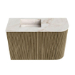 Mondiaz JOYA-DLUX 61.6cm toiletmeubel - ronding rechts kleur Dusk - Wastafel FAYE positie Links 1 kraangat kleur Frappe. SW1423092