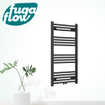 FugaFlow Eccelente Acces badkamer radiator 60x100cm recht middenaansluiting 424 watt mat zwart - Black Friday - SW1123346