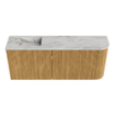 Mondiaz JOYA-DLUX 101.6cm toiletmeubel - ronding rechts kleur Oak - Wastafel FAYE positie Links 1 kraangat kleur Glace. SW1421997