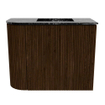 Mondiaz JOYA-DLUX Meuble de salle de bains 51,6cm - arrondi gauche couleur Noyer - Vasque FAYE position Droite 1 trou de robinet couleur Lava SW1422489