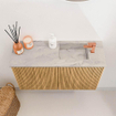 Mondiaz JOYA-DLUX 70cm meuble de toilette - couleur Oak - Vasque FAYE position Droite 1 trou de robinet couleur Glace. SW1421969