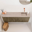 Mondiaz JOYA-DLUX 111.6cm toiletmeubel - ronding links kleur Dusk - Wastafel FAYE positie Rechts Zonder kraangat kleur Saba. SW1426097