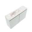 MONDIAZ TURE-DLUX Meuble de toilettes 80cm Greey. EDEN vasque Frappe position gauche. Sans trou de robinet. SW1102776