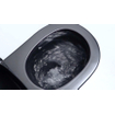FugaFlow Eccelente Pietra Swirl Ensemble WC suspendu - 36,5x53,0cm - chasse profonde - sans rebord - abattant slim à fermeture douce - noir mat SW1469379