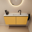 MONDIAZ TURE-DLUX Meuble toilette - 100cm - Ocher - EDEN - vasque Opalo - position centrale - 1 trou de robinet SW1104427