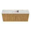 Mondiaz JOYA-DLUX 100cm meuble de salle de bains - couleur Oak - Vasque FAYE position Milieu Sans trou de robinet couleur Ostra. SW1422271