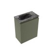 MONDIAZ TURE-DLUX meuble de toilette 40 cm Army. EDEN lavabo Lava position gauche. Sans trou de robinet. SW1103668