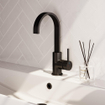 BRAUER Stripe Mitigeur lavabo haut en applique - bec plat pivotant - modèle A - noir mat SW1435092