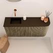 Mondiaz JOYA 91.6cm meuble de toilette - arrondi droit couleur Dusk - Vasque FAYE position Gauche Sans trou de robinet couleur Urban. SW1421706