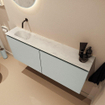 MONDIAZ TURE-DLUX Meuble WC 120cm Greey. Lavabo EDEN Opalo position gauche. Sans trou de robinet. SW1104355