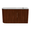 Mondiaz JOYA-DLUX 71.6cm meuble de toilette - arrondi gauche couleur Ruby - Vasque FAYE position Droite Sans trou de robinet couleur Glace SW1423581