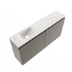 MONDIAZ TURE-DLUX Meuble de toilettes 100cm Smoke. EDEN lavabo Ostra position gauche. Avec 1 trou de robinet. SW1105115
