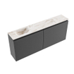 MONDIAZ TURE-DLUX 120cm toiletmeubel Dark Grey. EDEN wastafel Frappe positie links. Zonder kraangat. SW1102744