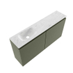 MONDIAZ TURE-DLUX Meuble WC 100cm Army. Lavabo EDEN Opalo position gauche. Avec 1 trou de robinet. SW1104207