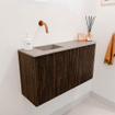 Mondiaz JOYA-DLUX Meuble de salle de bains 81,6cm - arrondi droit couleur Walnut - Vasque FAYE position Gauche Sans trou de robinet couleur Saba SW1424722