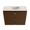 MONDIAZ TURE-DLUX meuble WC 60 cm Rust. EDEN lavabo Glace position centrale. Avec 1 trou de robinet. SW1103476