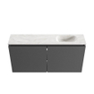 MONDIAZ TURE-DLUX Meuble toilette - 100cm - Dark Grey - EDEN - vasque Ostra - position droite - sans trou de robinet SW1104794