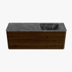 Mondiaz CIRO-DLUX Badkamermeubelset - 140x45x50cm - Solid surface wastafel Lava - 1 wasbak Rechts - zonder kraangaten - 4 lades - Walnut SW1530181