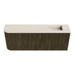 Mondiaz JOYA-DLUX 111.6cm toiletmeubel - ronding links kleur Shadow - Wastafel FAYE positie Rechts Zonder kraangat kleur Meli. SW1424927
