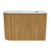 Mondiaz JOYA-DLUX 61.6cm toiletmeubel - ronding links kleur Oak - Wastafel FAYE positie Rechts Zonder kraangat kleur Ostra. SW1422249